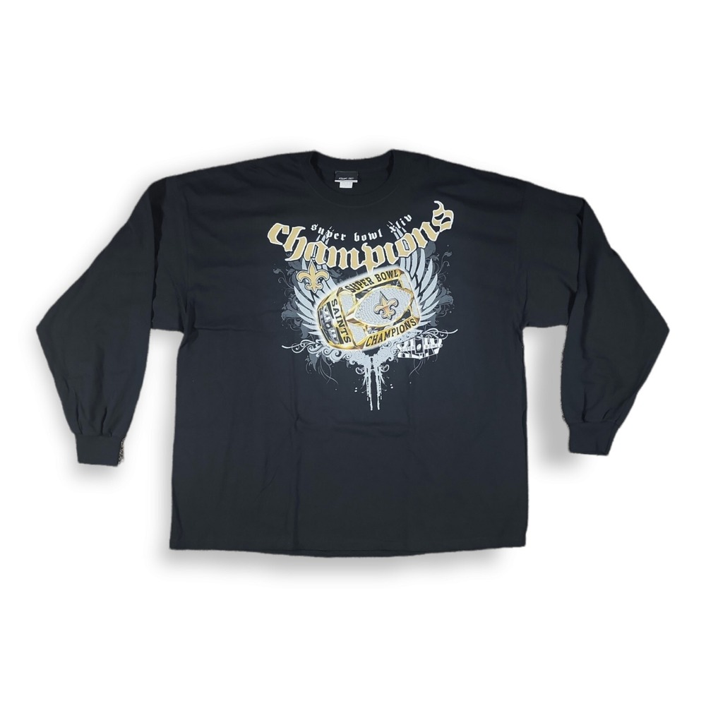New Orleans Saints Super Bowl XLIV Champions Long sleeve Shirt Size 2XL